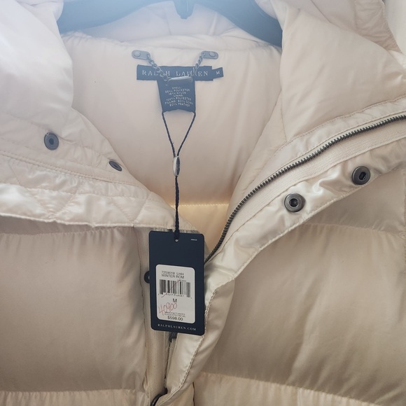 Ralph Lauren Down Puffer Coat | NWT | Cream | $598 Retail - Picture 5 of 6